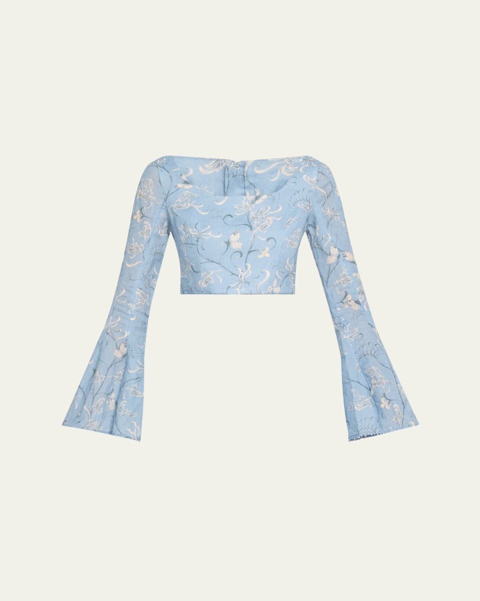 Lymanopoda Limoncillo Linen Cropped Top